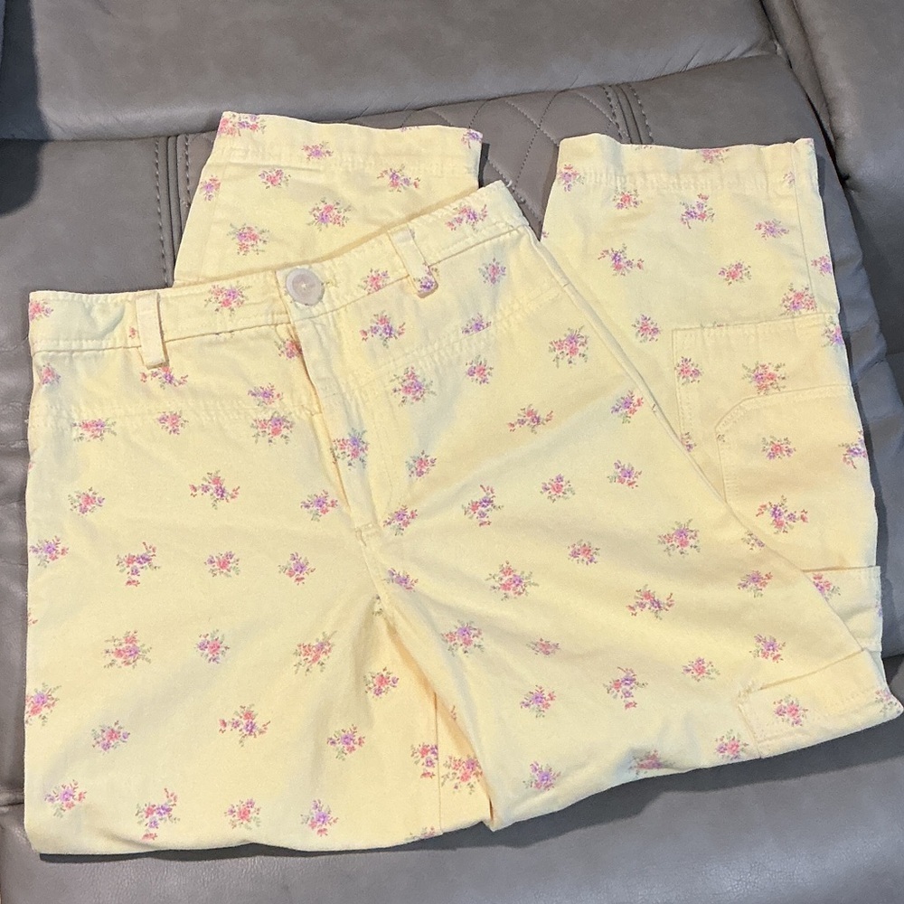 Zara Yellow Floral Kids Pants